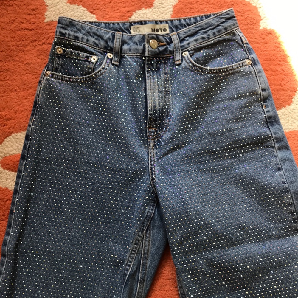 Topshop glitter denim jeans